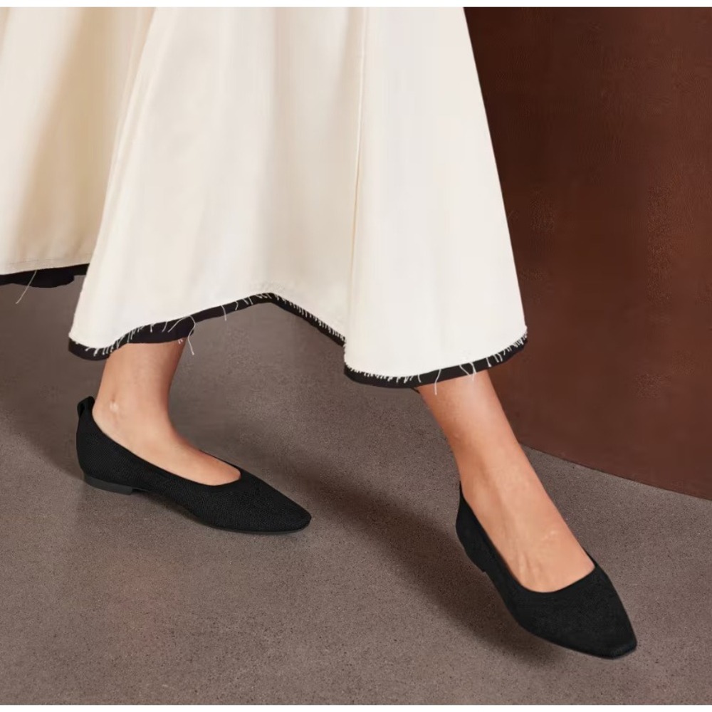 VIVAIA Kathleen Mini Black Square Toe Ballet Flats EU 41 US 9.5
